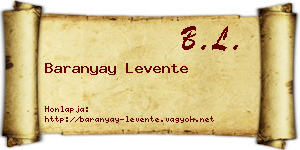 Baranyay Levente névjegykártya
