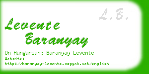 levente baranyay business card